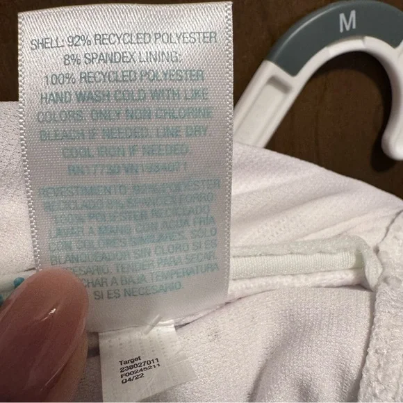 NWT Kona Sol White Eyelet one shoulder bikini too sz M women’s beach swimsuit - Picture 7 of 7